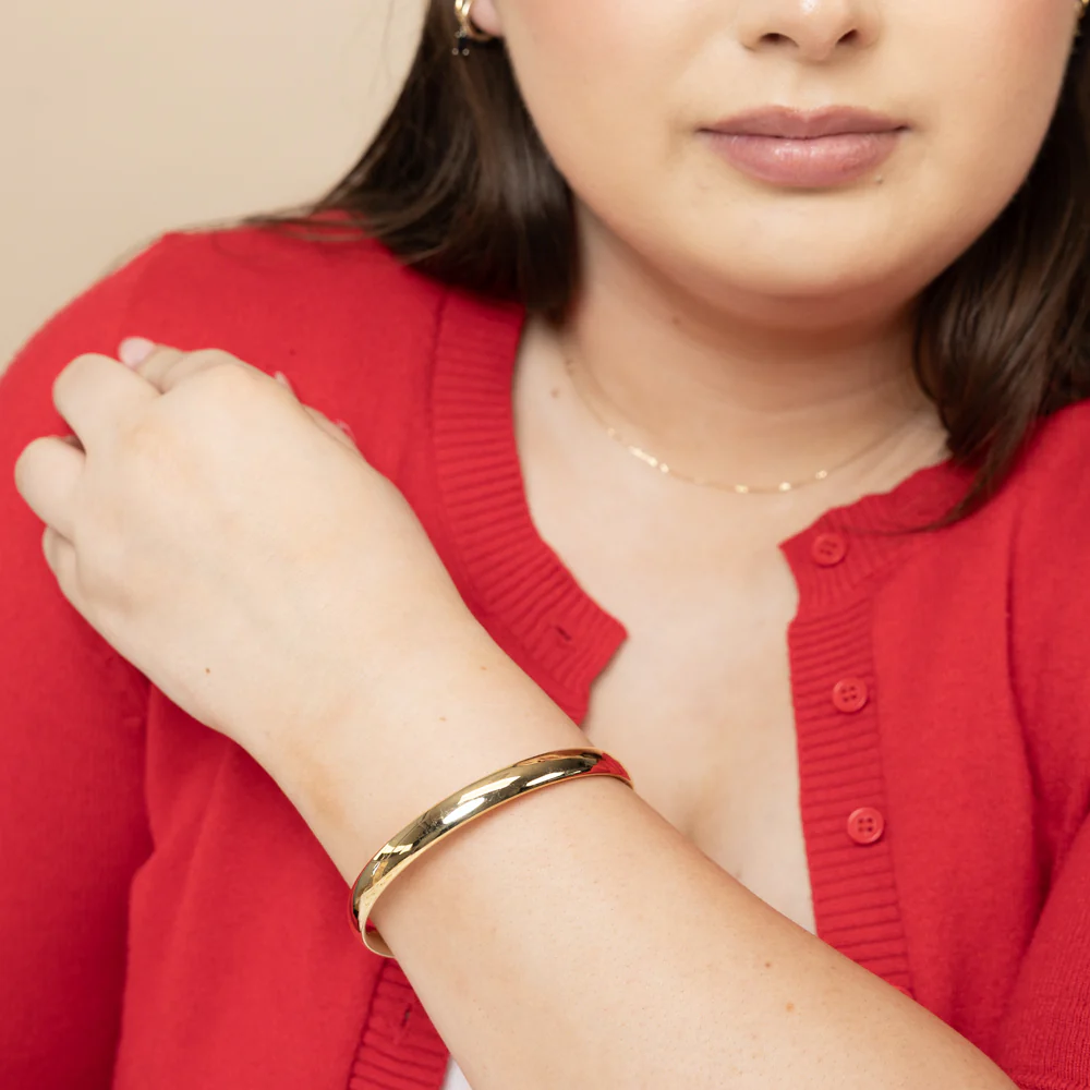 9ct Yellow Gold Silver Filled 8mm x 70mm Bangle - Image 2