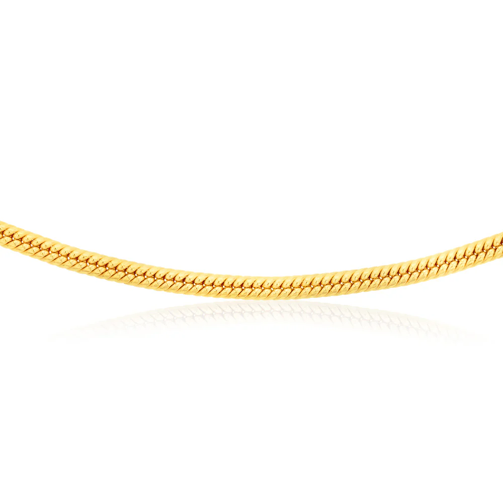 9ct Yellow Gold Silver Filled 90 Gauge 45cm Snake Chain - Image 3