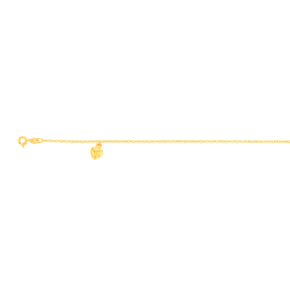9ct Yellow Gold Silver Filled Alluring Belcher Anklet - Image 2