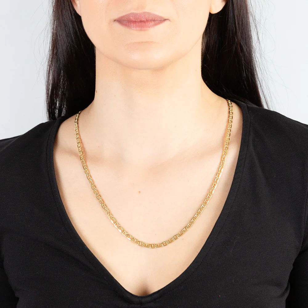 9ct Yellow Gold Silver Filled Anchor 120 Gauge 60cm Chain - Image 3