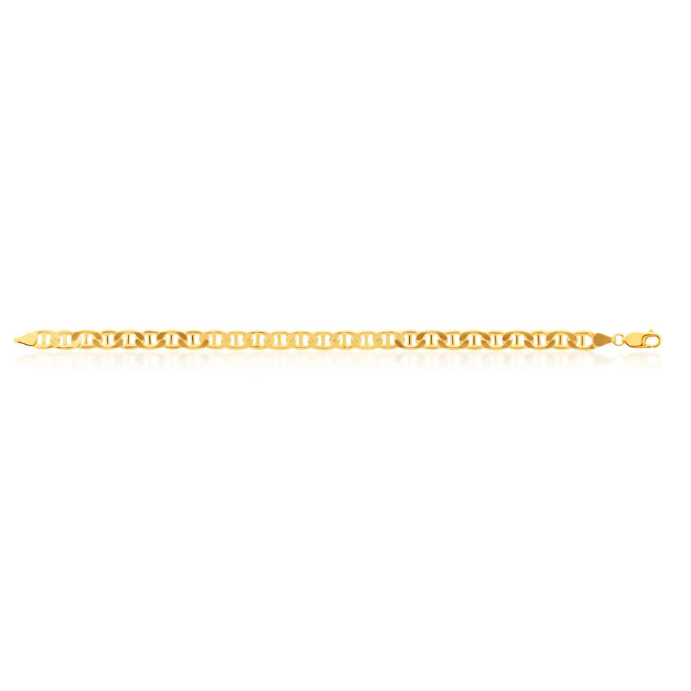 9ct Yellow Gold Silver Filled Anchor 170 Gauge 21cm Bracelet - Image 2