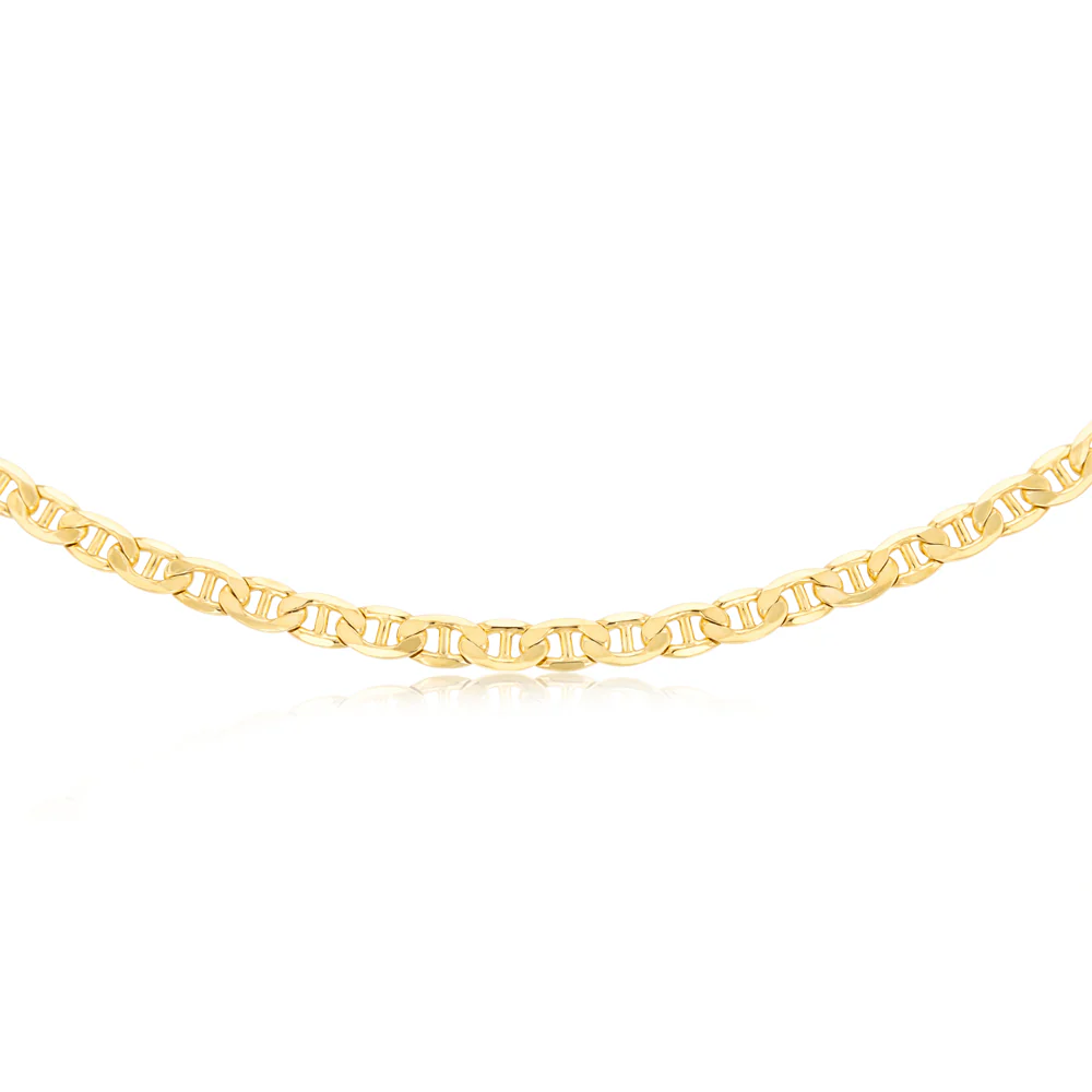 9ct Yellow Gold Silver Filled Anchor 250 Gauge 55cm Chain - Image 2
