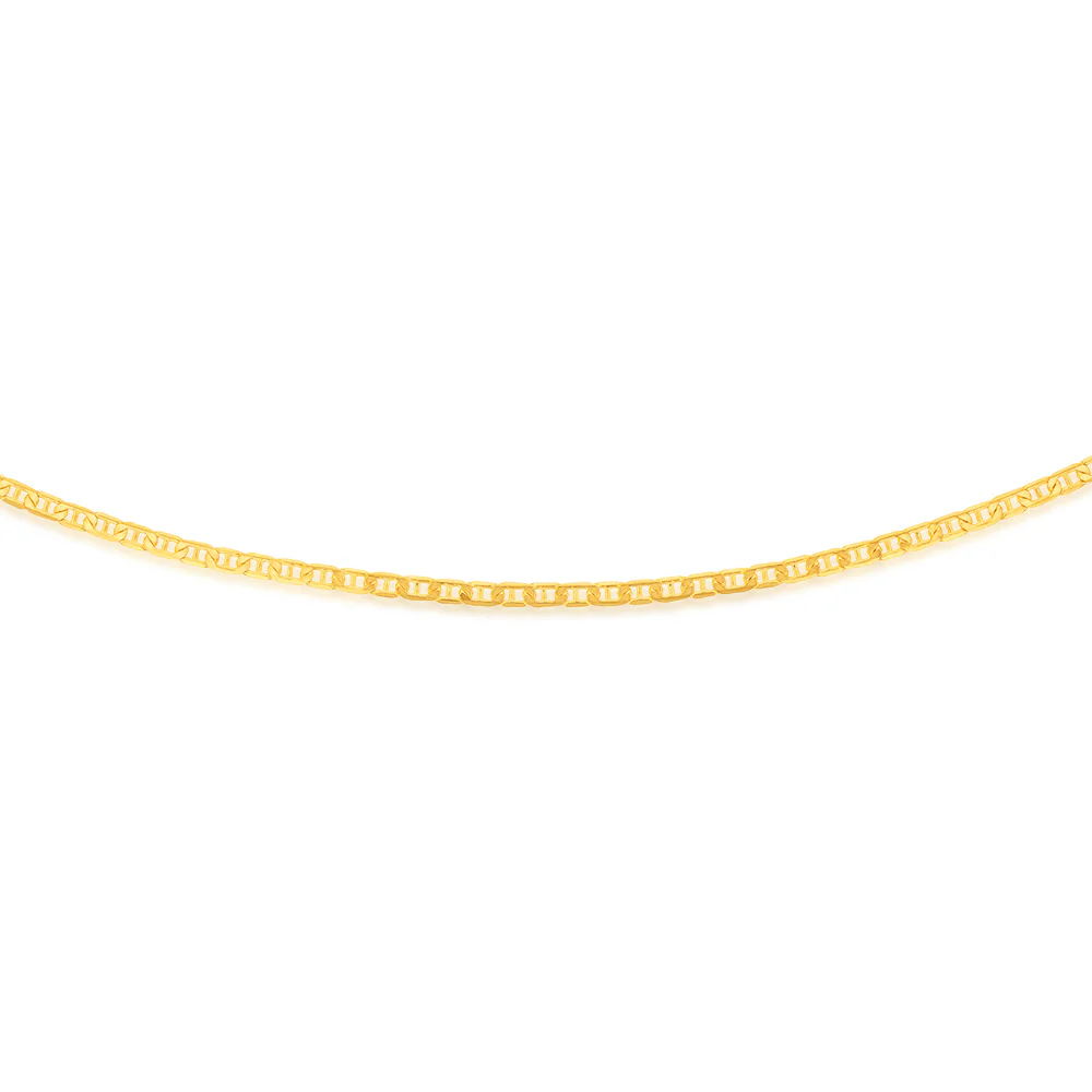 9ct Yellow Gold Silver Filled Anchor 80 Gauge 50cm Chain - Image 2