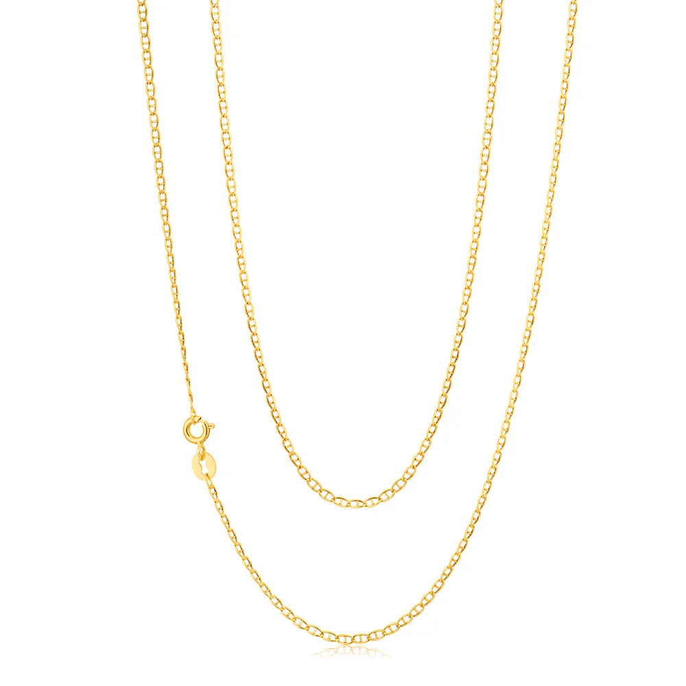 9ct Yellow Gold Silver Filled Anchor Link 50cm Chain 40 Gauge - Image 2
