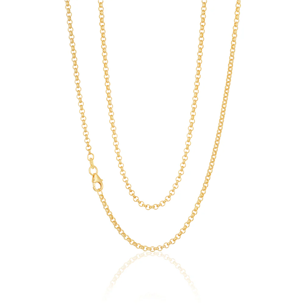 9ct Yellow Gold Silver Filled Belcher 50cm 70 Gauge Chain - Image 2