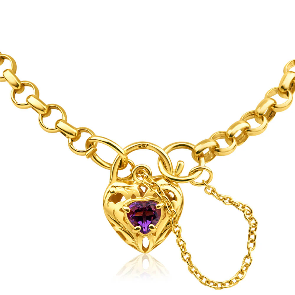 9ct Yellow Gold Silver Filled Belcher Bracelet - Image 2