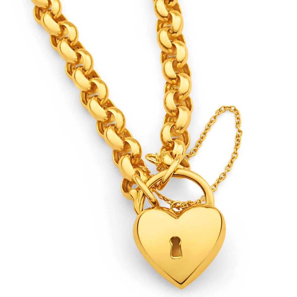 9ct Yellow Gold Silver Filled Belcher Bracelet - Image 2