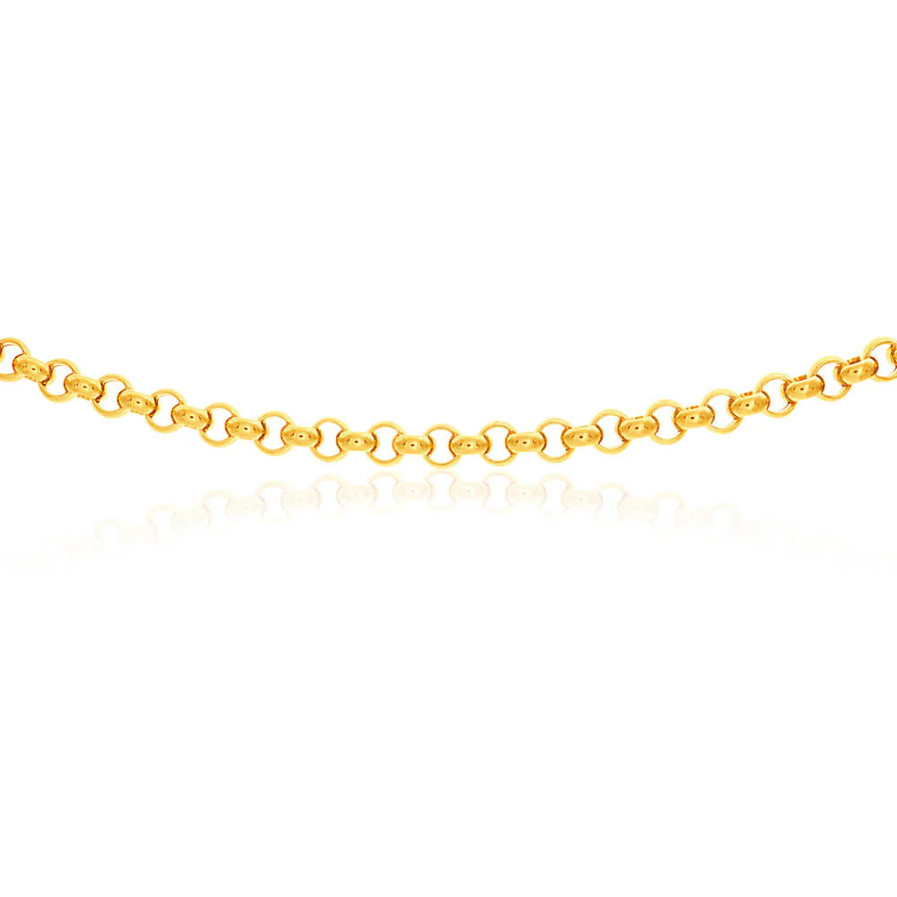 9ct Yellow Gold Silver Filled Belcher Chain - Image 2
