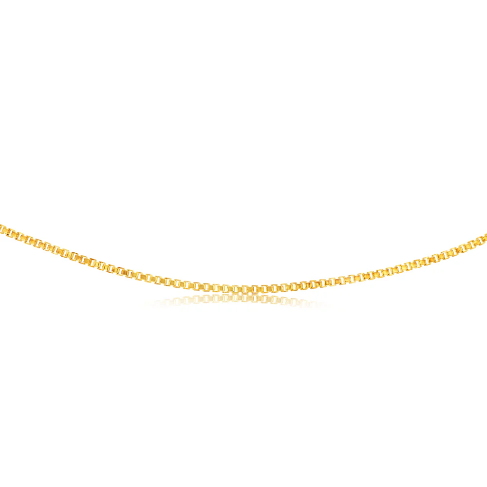 9ct Yellow Gold Silver Filled Box 45cm Chain - Image 2