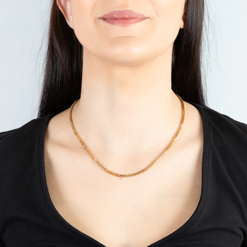 9ct Yellow Gold Silver Filled Box 45cm Chain - Image 3