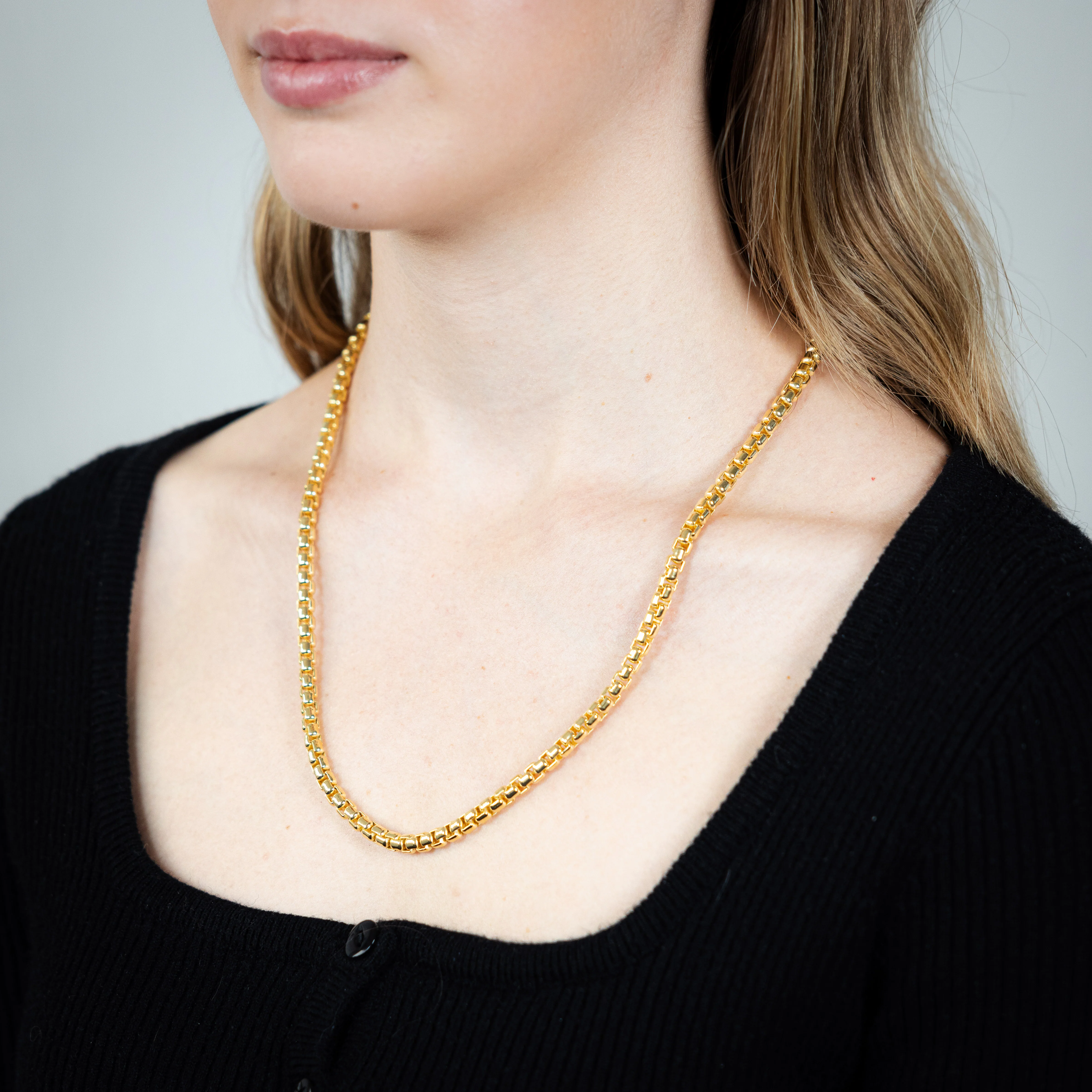 9ct Yellow Gold Silver Filled Chunky Belcher 55cm Chain - Image 3