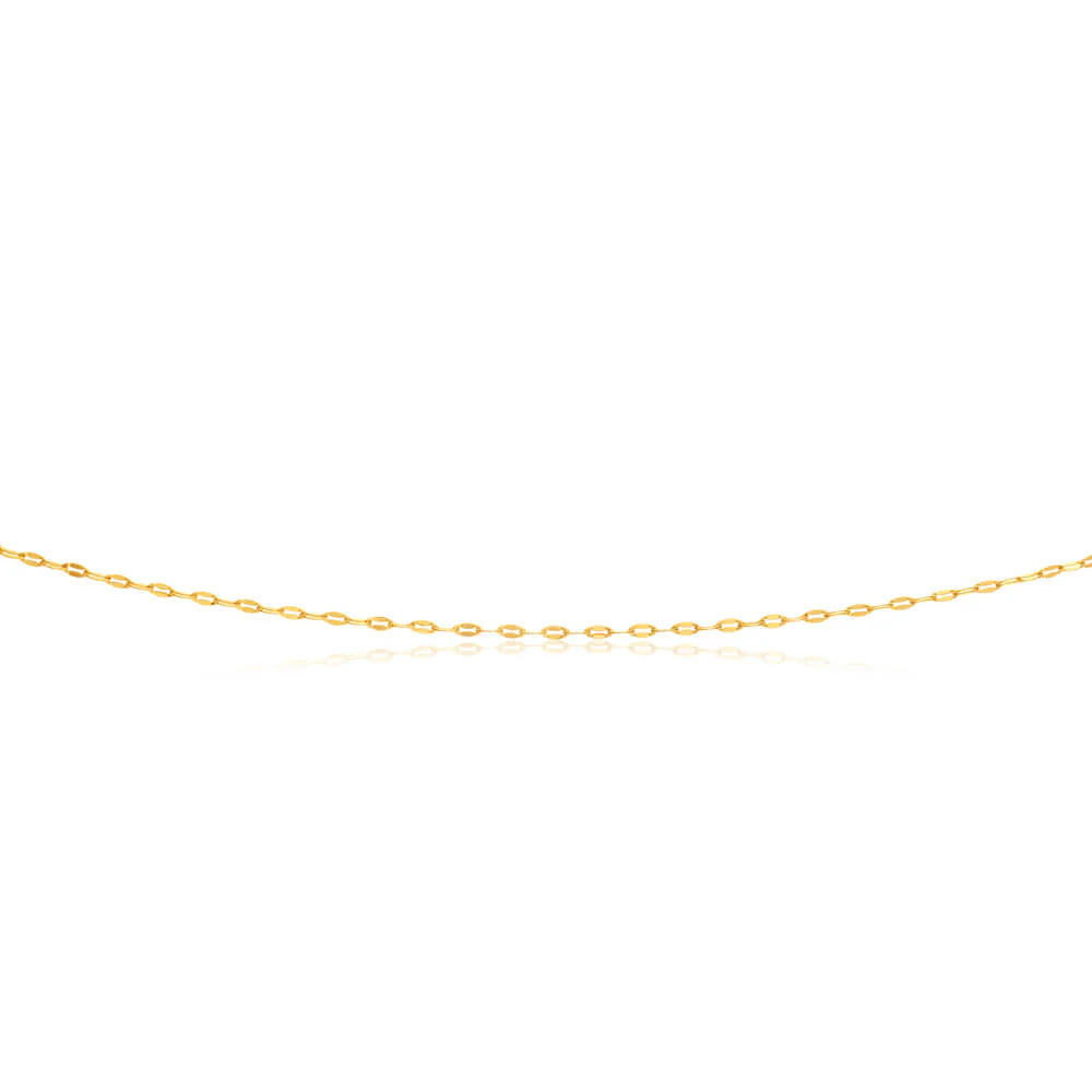 9ct Yellow Gold Silver Filled Coffee Grain Fancy 50cm Chain - Image 2