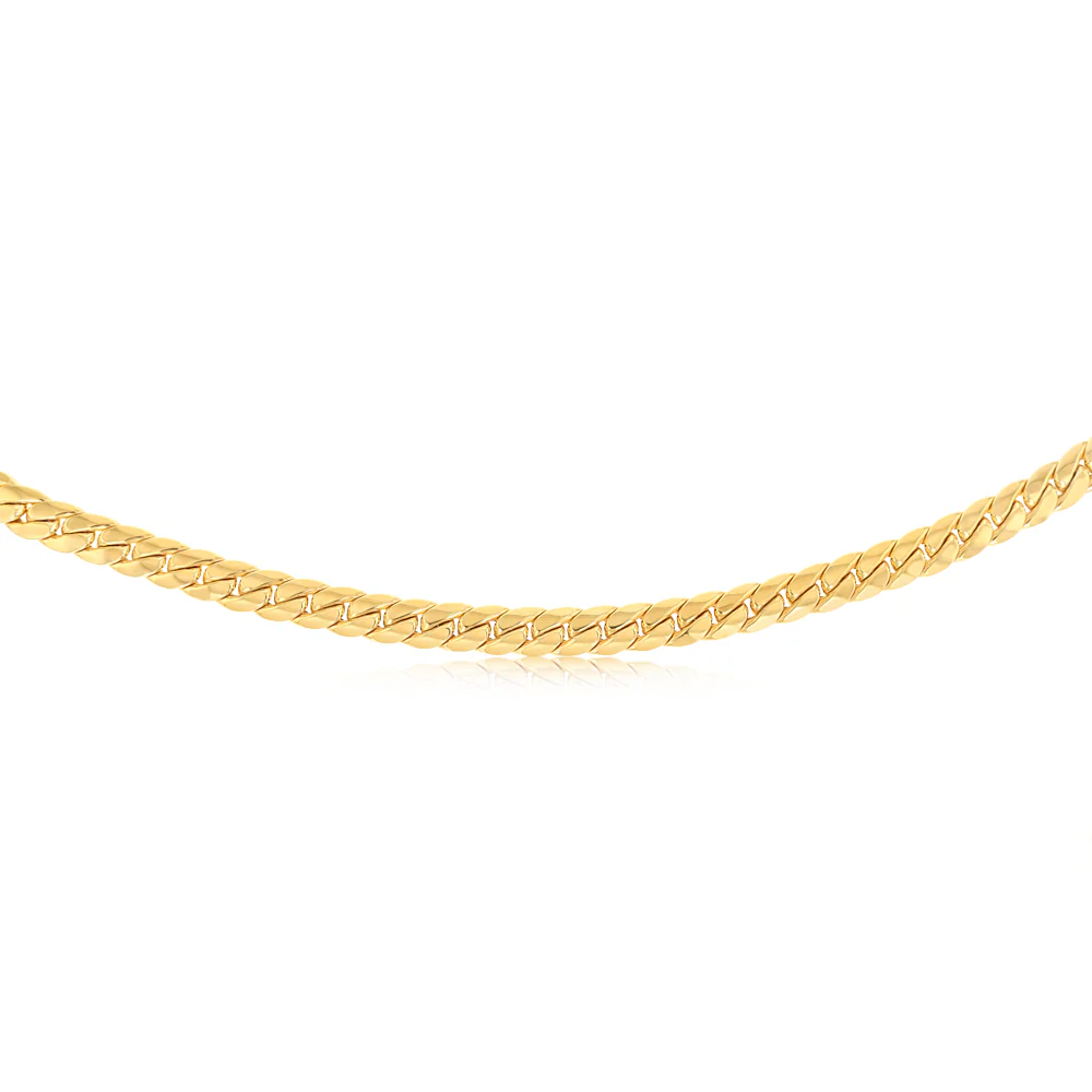 9ct Yellow Gold  Silver Filled Curb 55cm Chain - Image 2