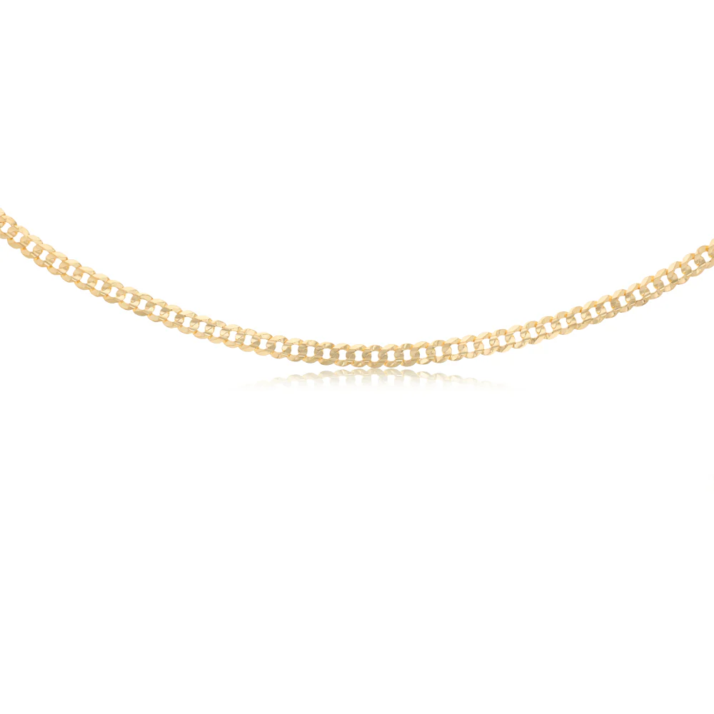 9ct Yellow Gold Silver Filled Curb Concave Lightweight 150 Gauge 55cm Chain - Image 2