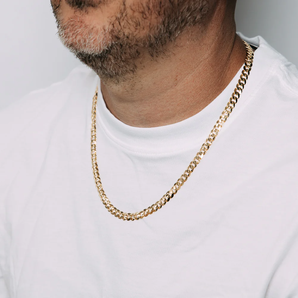 9ct Yellow Gold Silver Filled Curb Concave Lightweight 150 Gauge 55cm Chain - Image 3
