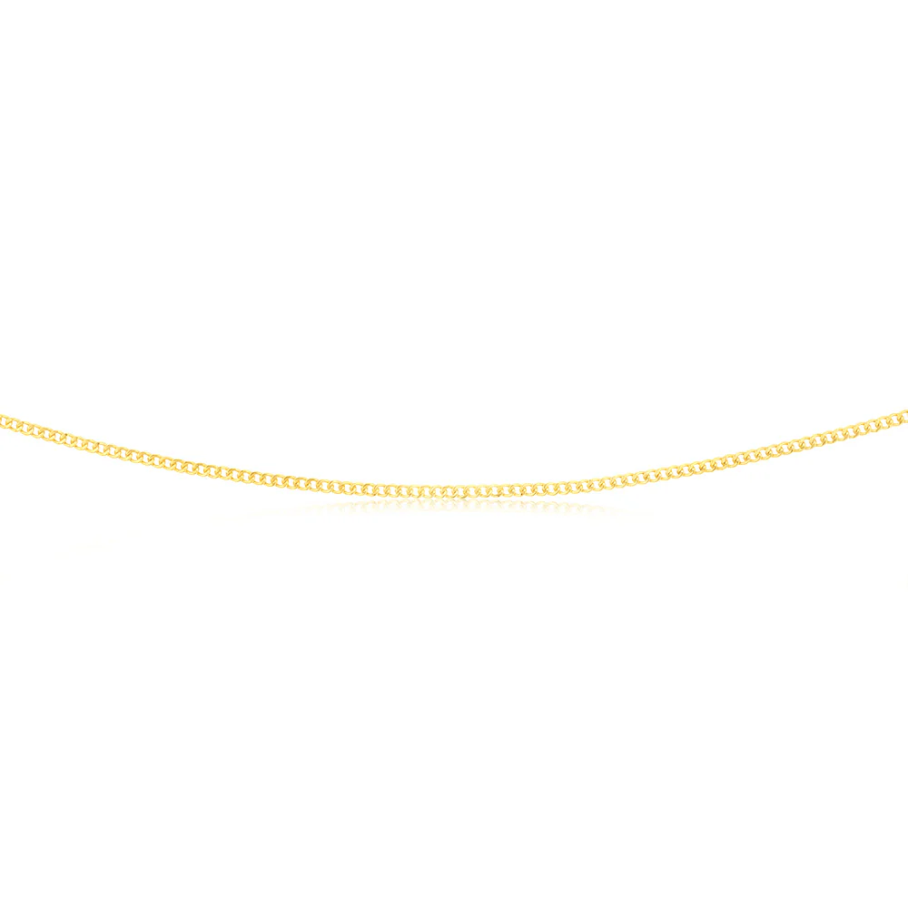 9ct Yellow Gold Silver Filled Delicate 45cm Curb Chain - Image 2