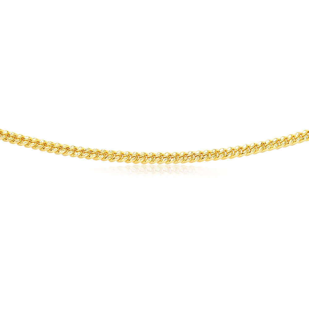 9ct Yellow Gold Silver Filled Diamond Cut Two Tone Square Snake 55cm Chain - Image 2