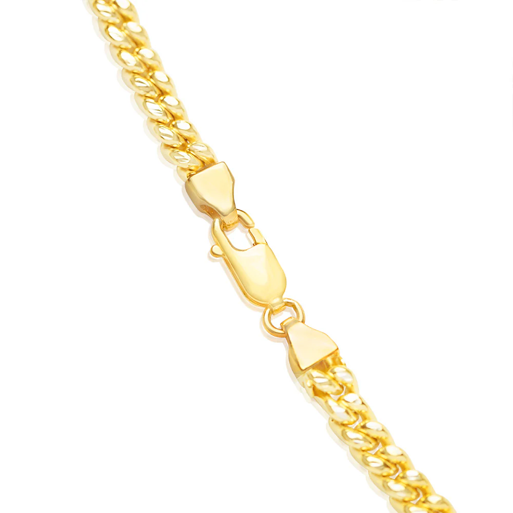 9ct Yellow Gold Silver Filled Diamond Cut Two Tone Square Snake 55cm Chain - Image 4