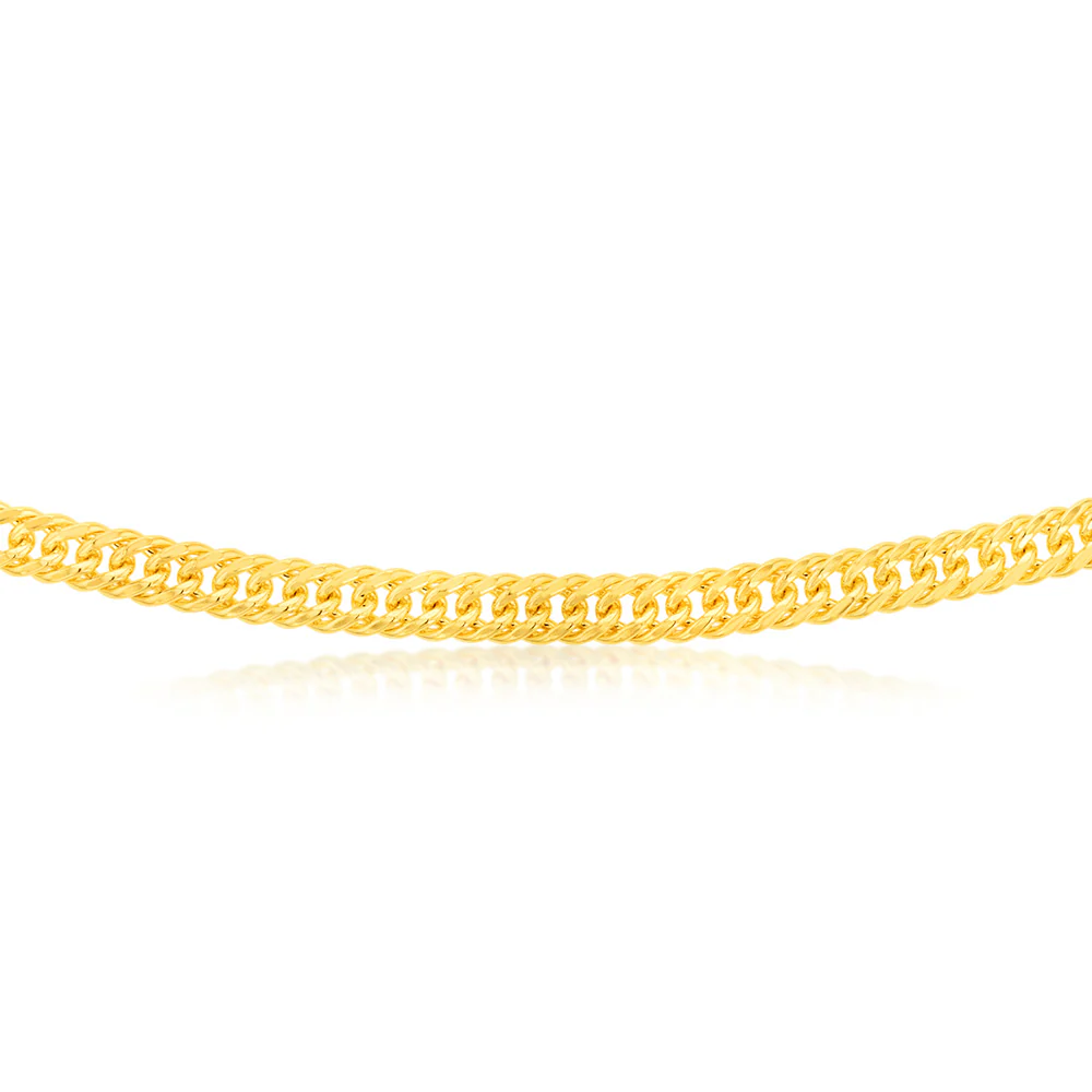 9ct Yellow Gold Silver Filled Double Concave 100 Gauge Curb 50cm Chain - Image 2