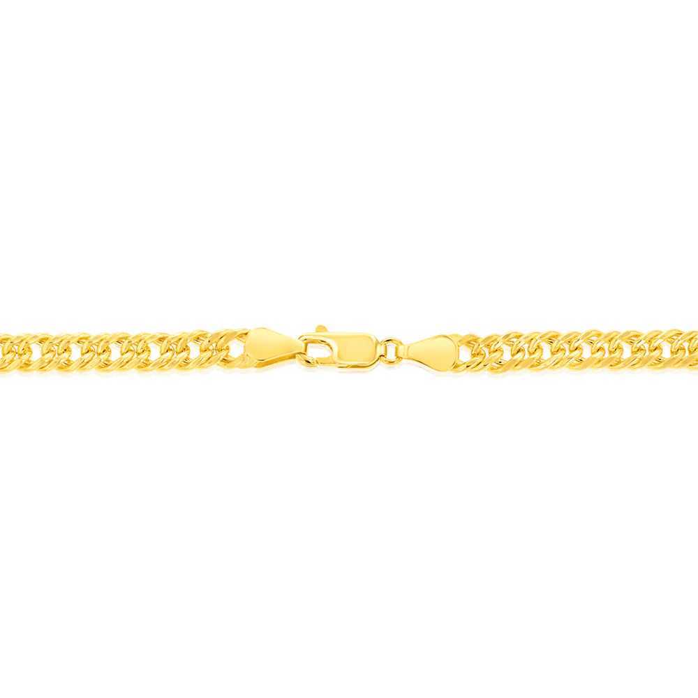 9ct Yellow Gold Silver Filled Double Concave 100 Gauge Curb 50cm Chain - Image 3