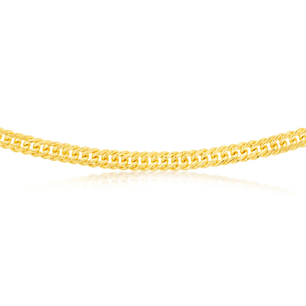 9ct Yellow Gold Silver Filled Double Concave 120 Gauge Curb 50cm Chain - Image 2