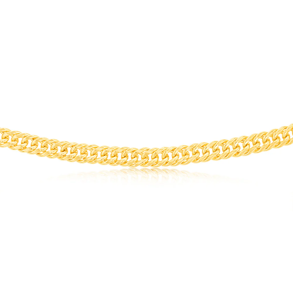 9ct Yellow Gold Silver Filled Double Concave 120 Gauge Curb 55cm Chain - Image 2