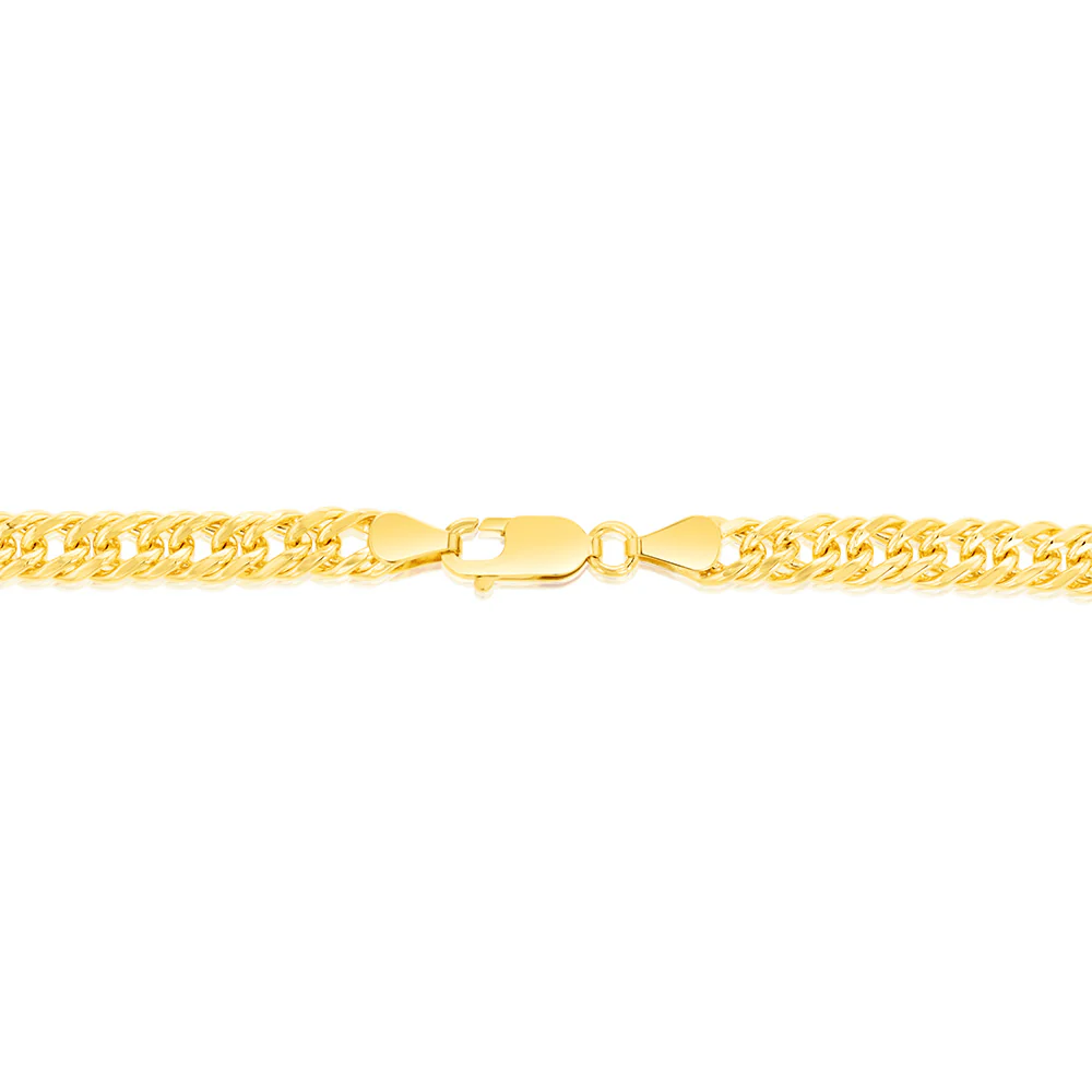 9ct Yellow Gold Silver Filled Double Concave 120 Gauge Curb 55cm Chain - Image 3