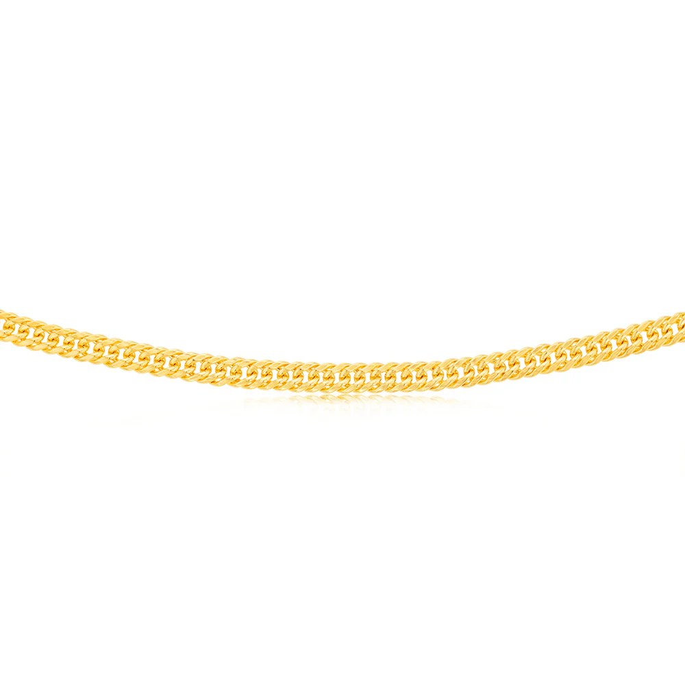 9ct Yellow Gold Silver Filled Double Concave 80 Gauge Curb 50cm Chain - Image 2