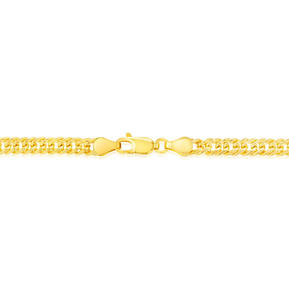 9ct Yellow Gold Silver Filled Double Concave 80 Gauge Curb 50cm Chain - Image 3