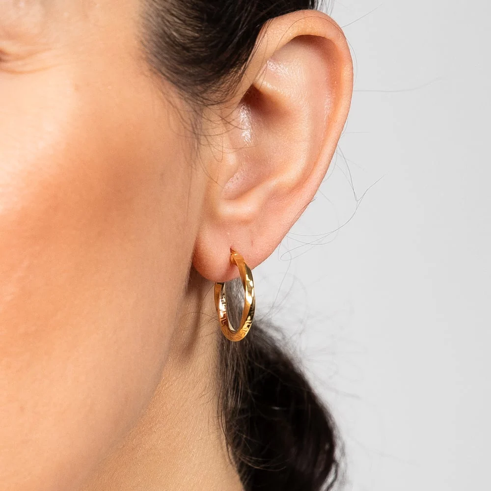 9ct Yellow Gold Silver Filled Earrings - Image 2
