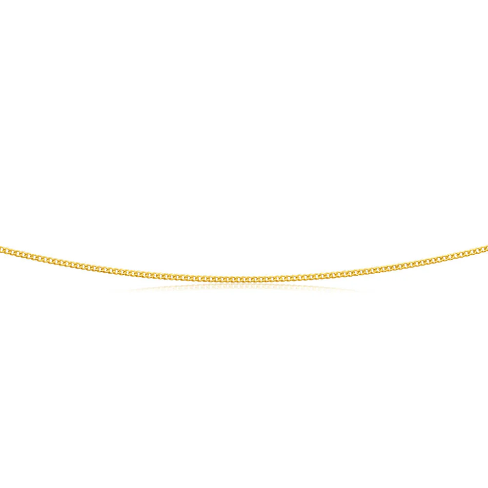 9ct Yellow Gold Silver Filled Extend 45cm Curb Chain 40 Gauge - Image 2