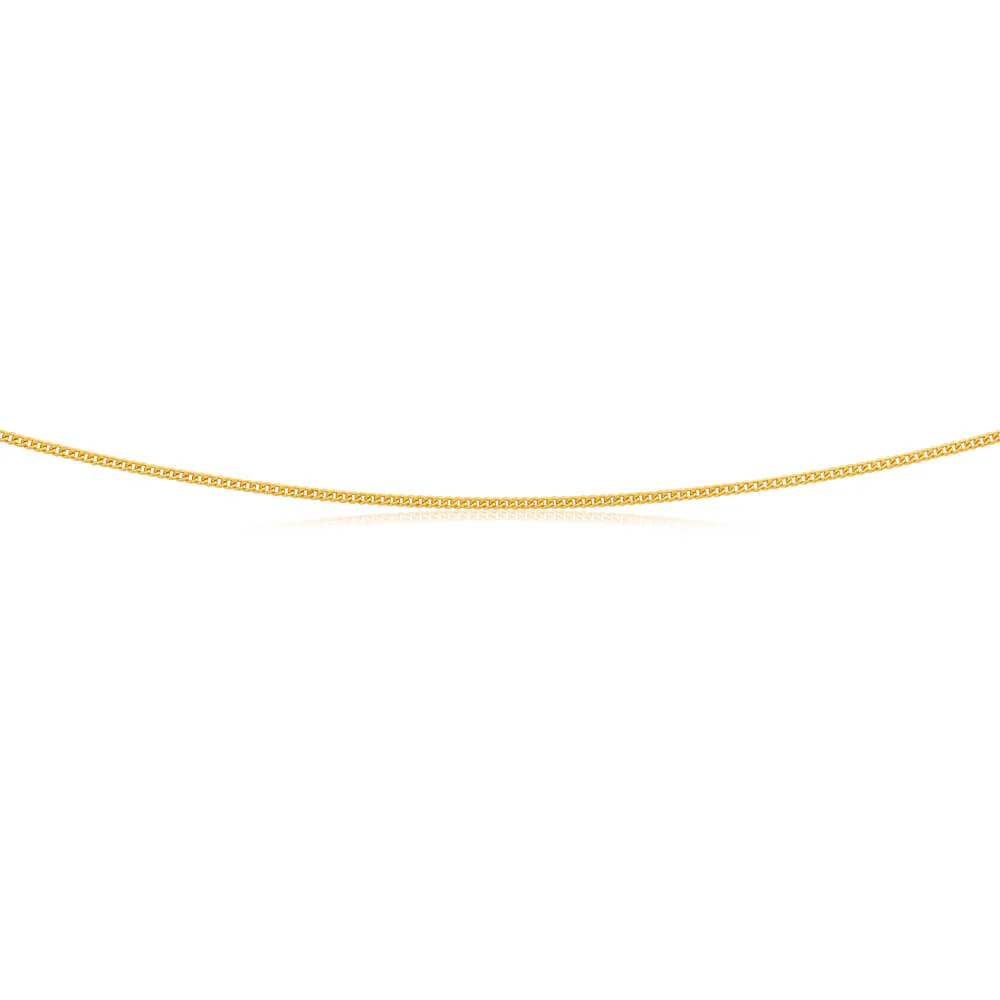 9ct Yellow Gold Silver Filled Extend 55cm Curb Chain 40 Gauge - Image 2
