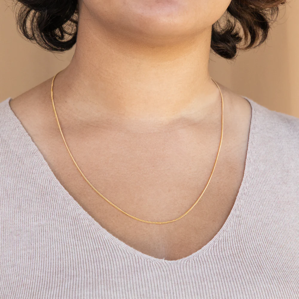 9ct Yellow Gold Silver Filled Extend 55cm Curb Chain 40 Gauge - Image 4