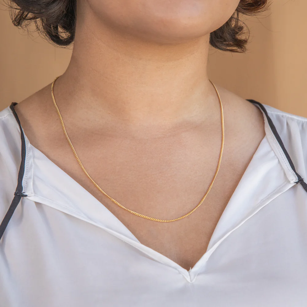 9ct Yellow Gold Silver Filled Extend 55cm Curb Chain 50 Gauge - Image 3