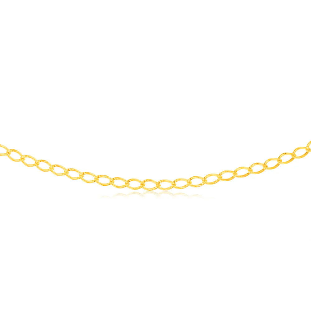 9ct Yellow Gold Silver Filled Fancy 140 Gauge 55cm Chain - Image 2