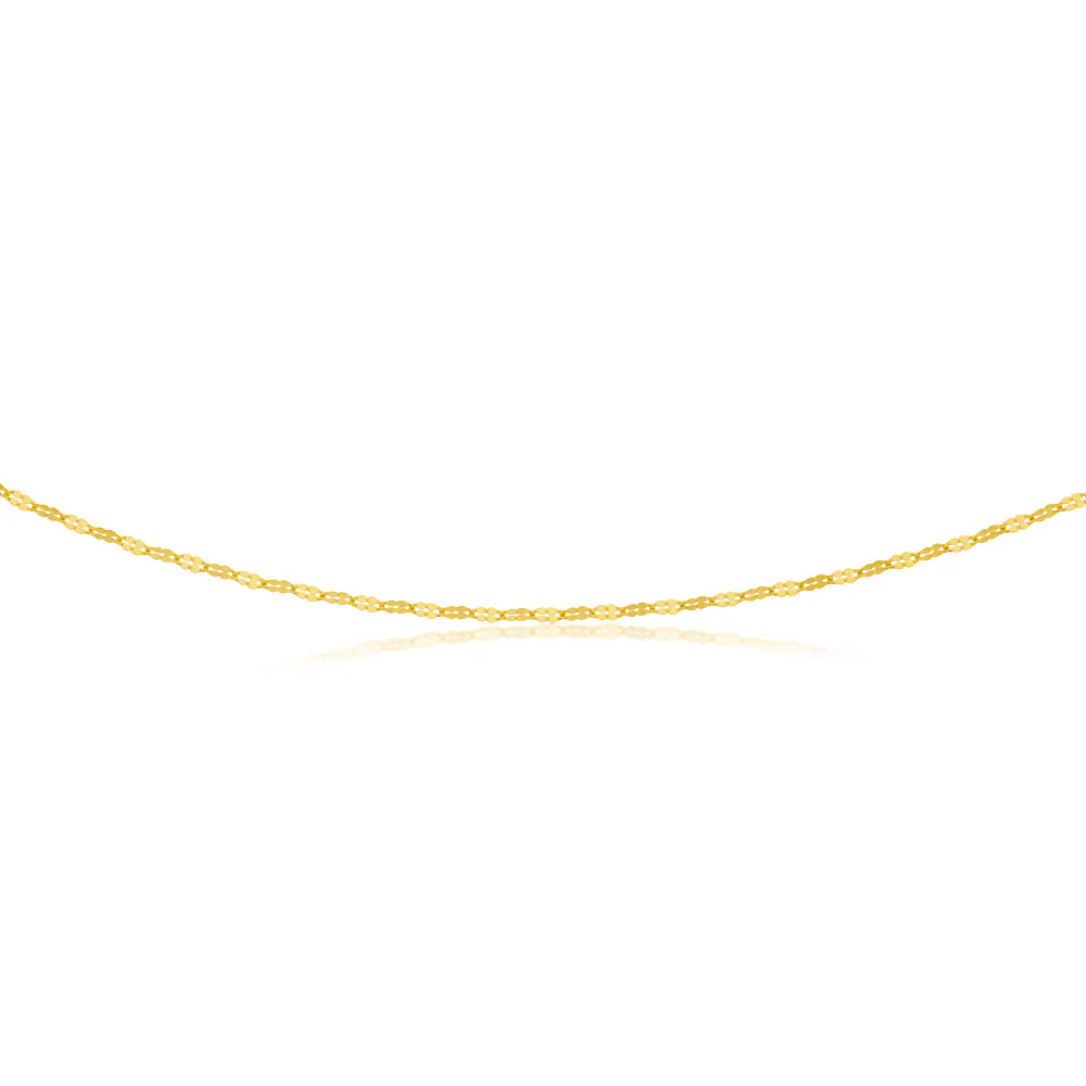 9ct Yellow Gold Silver Filled Fancy 40 Gauge 45cm Chain - Image 2