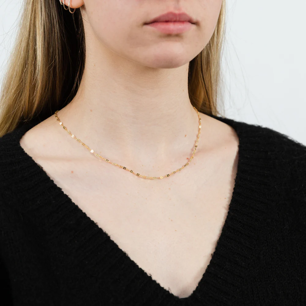 9ct Yellow Gold Silver Filled Fancy 40 Gauge 45cm Chain - Image 3