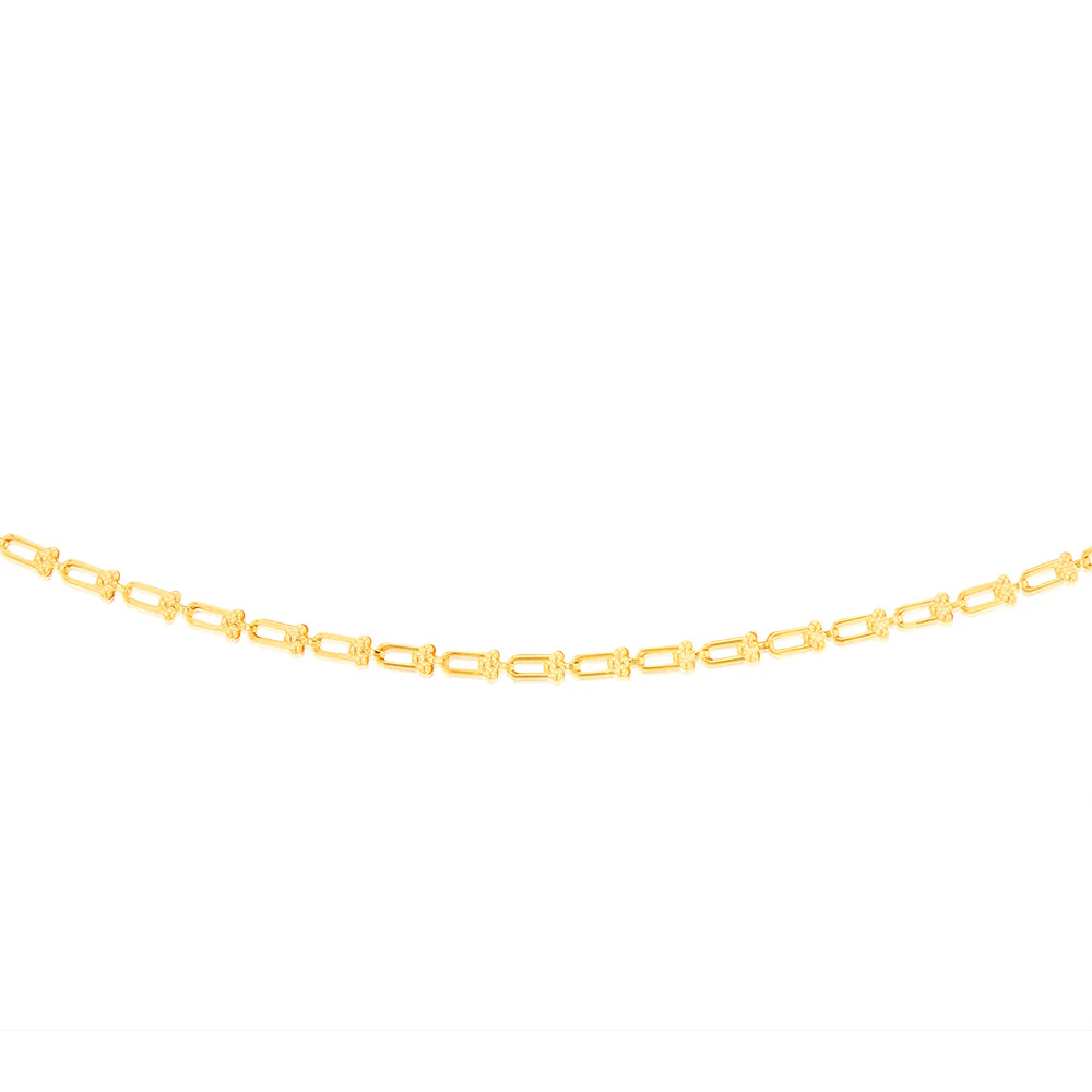 9ct Yellow Gold Silver-Filled Fancy 45cm Chain. - Image 2