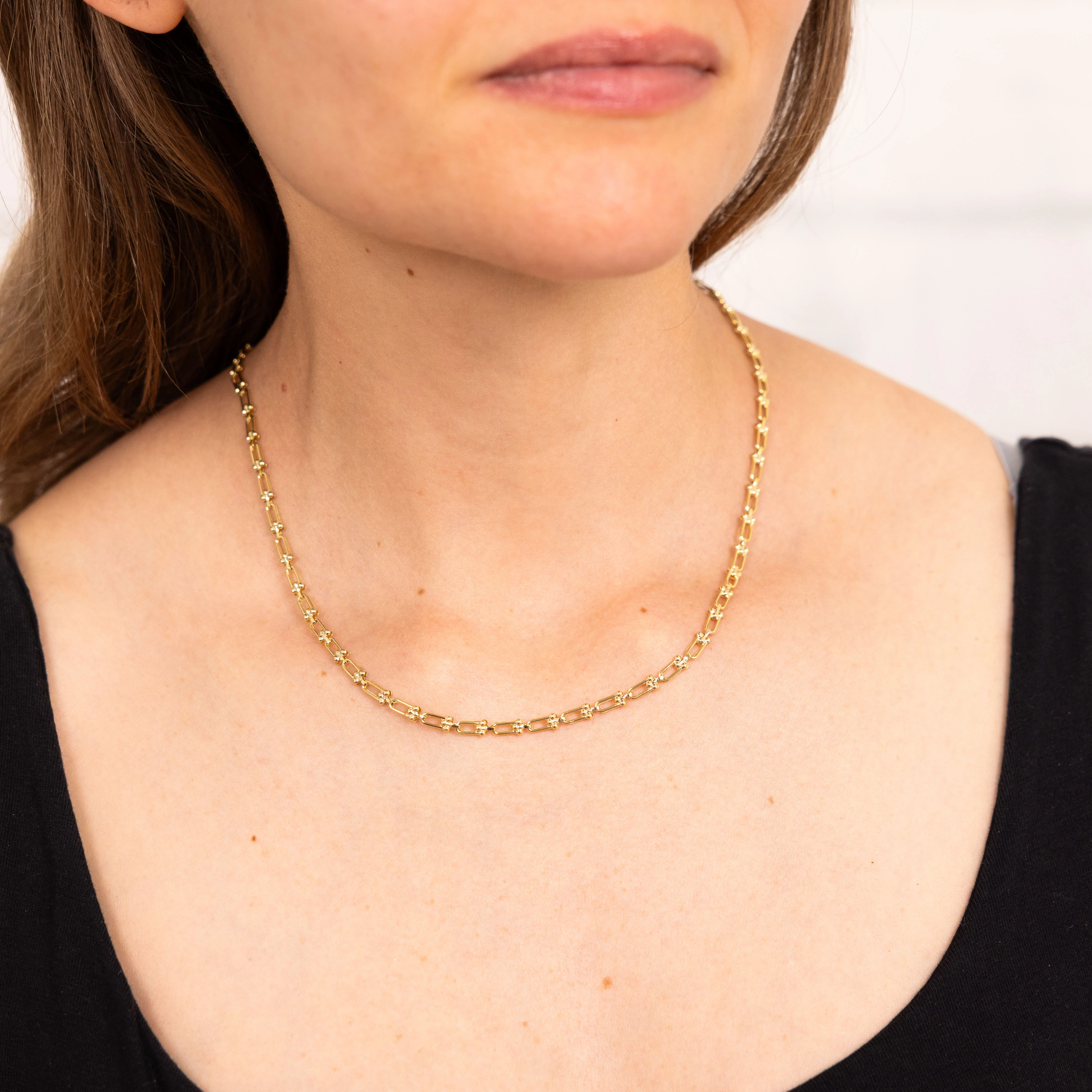 9ct Yellow Gold Silver-Filled Fancy 45cm Chain. - Image 3