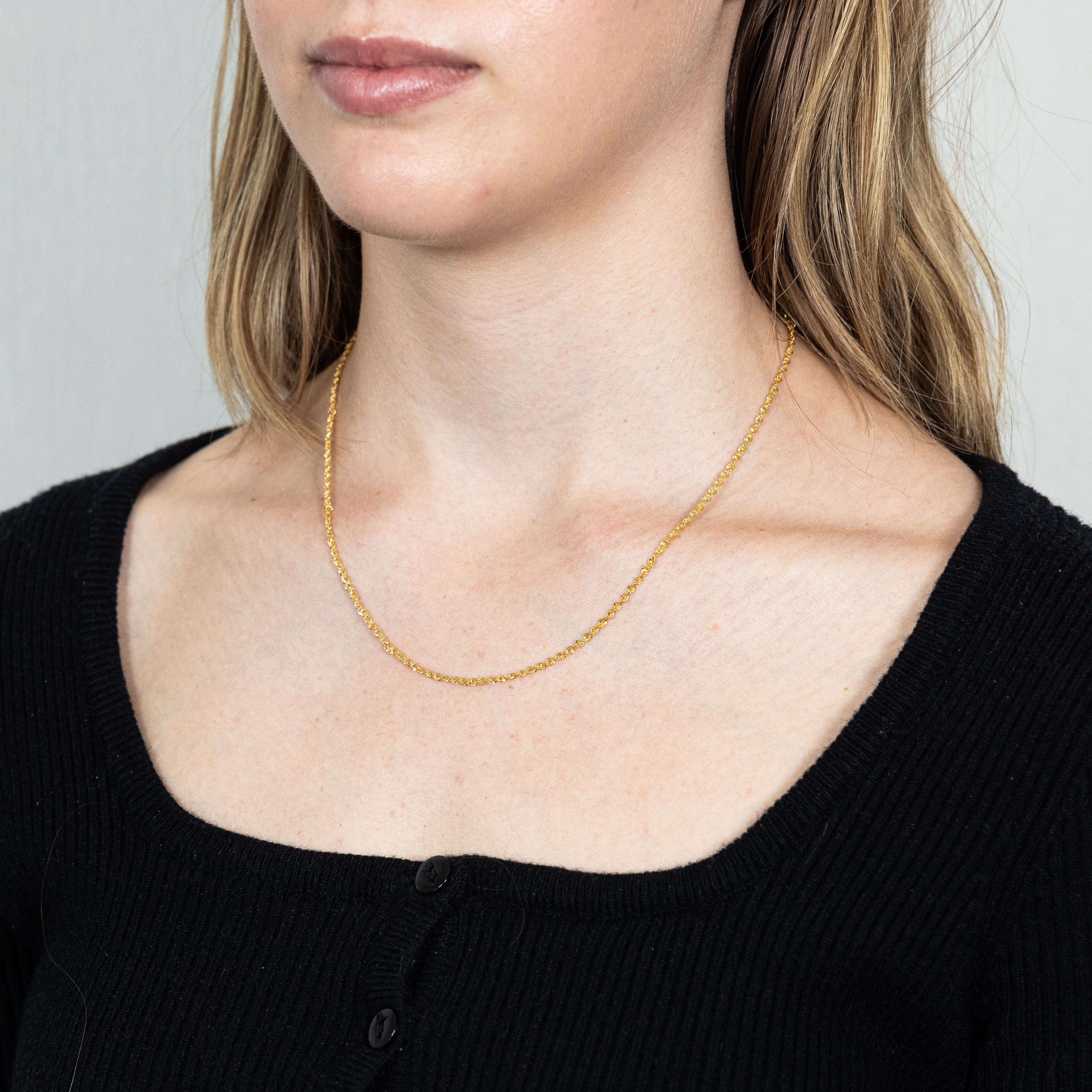 9ct Yellow Gold Silver-filled Fancy 45cm Chain - Image 3