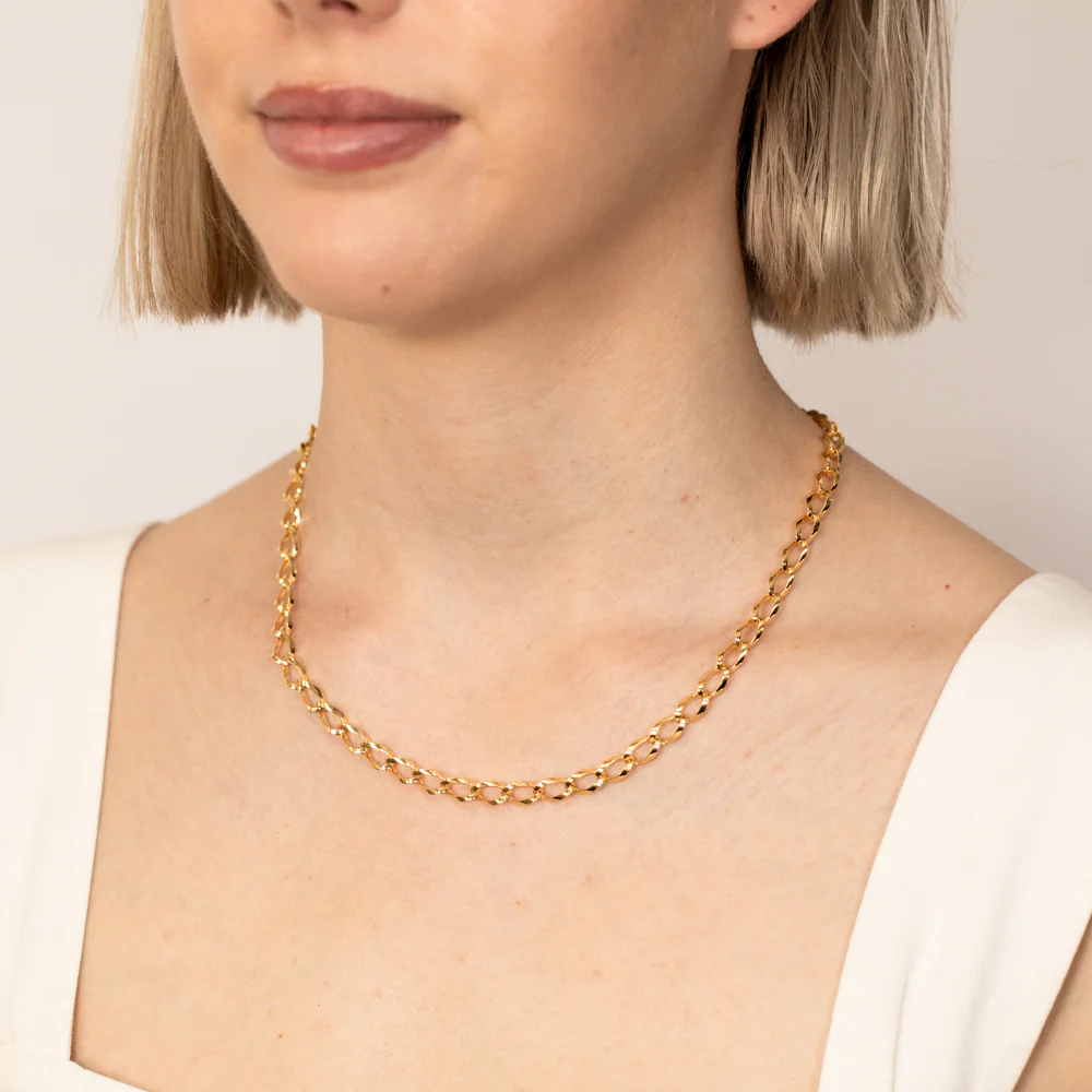 9ct Yellow Gold Silver Filled Fancy 45cm Chain - Image 3