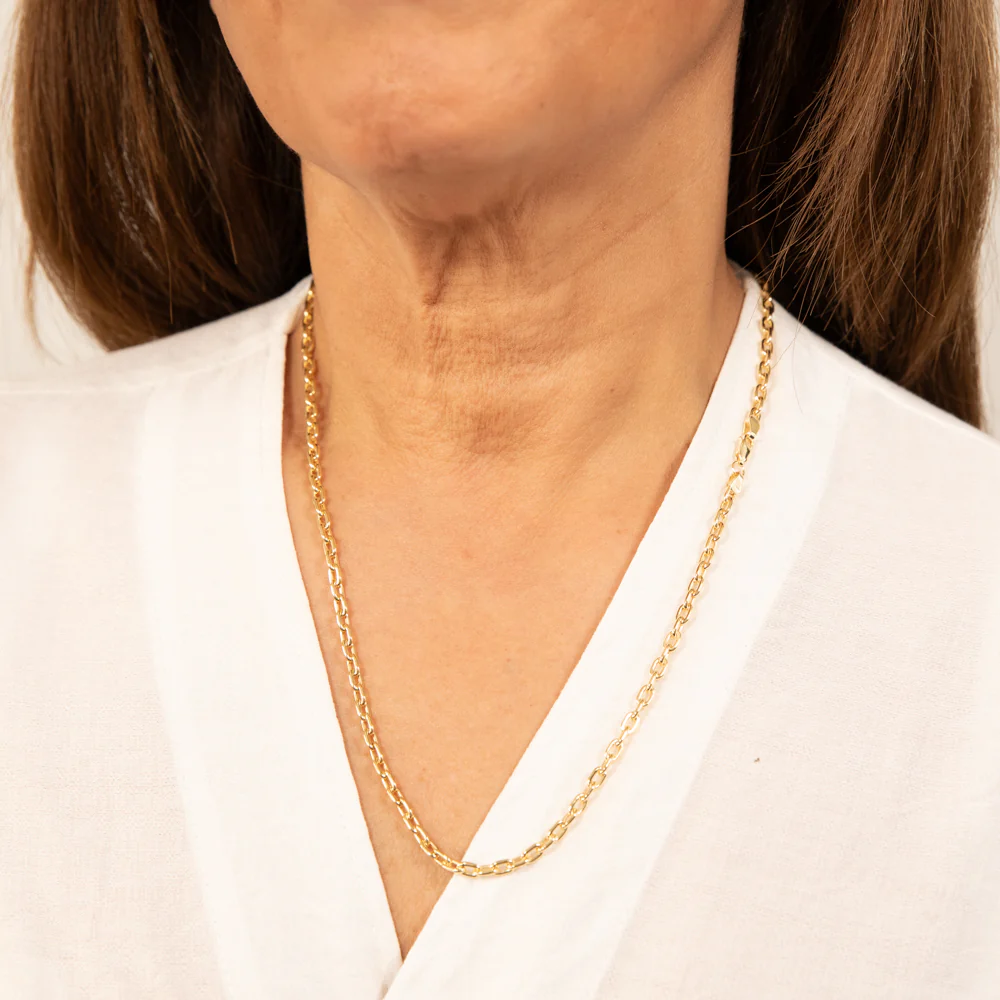9ct Yellow Gold Silver Filled Fancy 55cm Chain - Image 3
