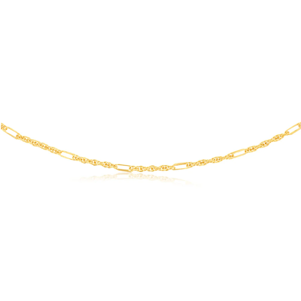 9ct Yellow Gold Silver Filled Fancy 60cm Chain - Image 2