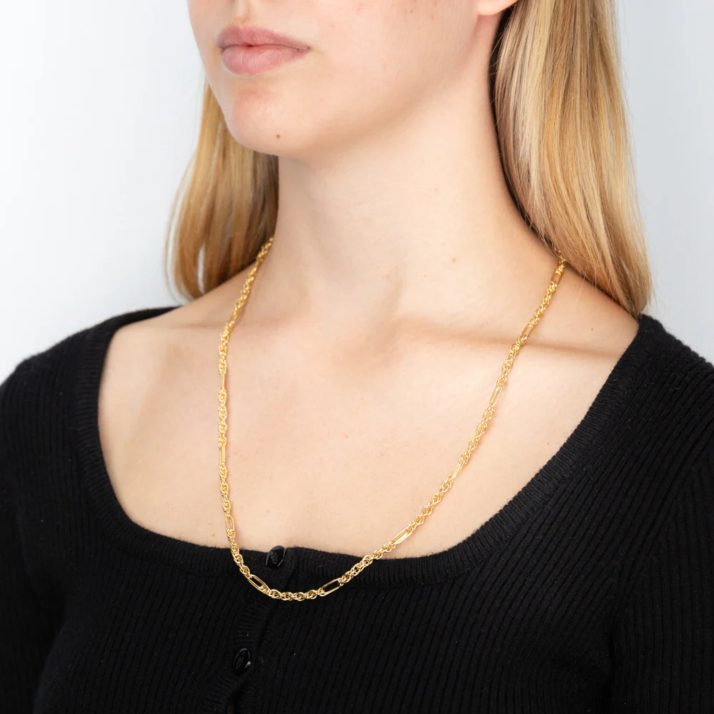 9ct Yellow Gold Silver Filled Fancy 60cm Chain - Image 3