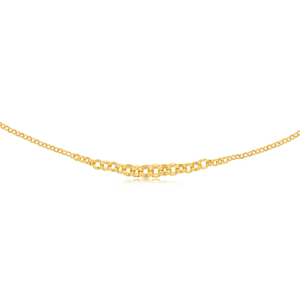 9ct Yellow Gold Silver Filled Fancy Belcher 45cm Chain - Image 2