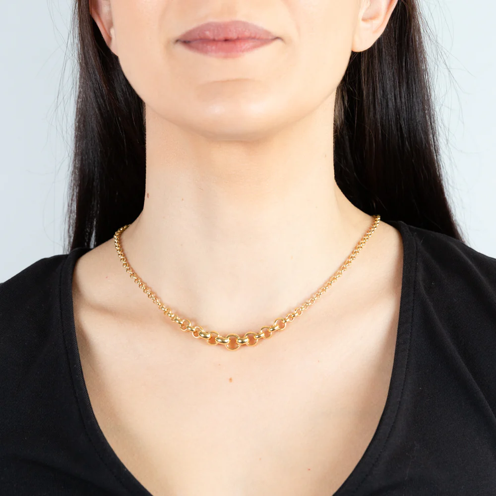 9ct Yellow Gold Silver Filled Fancy Belcher 45cm Chain - Image 3