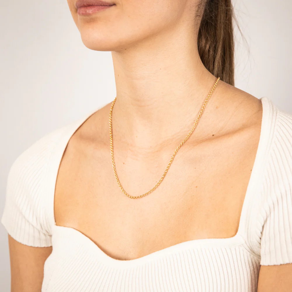 9ct Yellow Gold Silver Filled Fancy Belcher 50cm Chain - Image 3