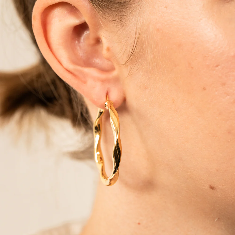 9ct Yellow Gold Silver Filled Fancy Earrings - Image 2