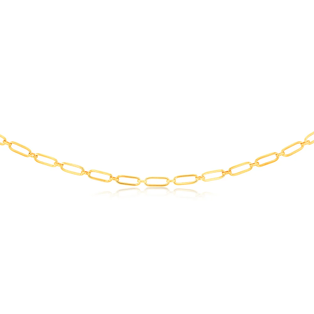 9ct Yellow Gold Silver-filled Fancy Elongated Belcher Link 50cm Chain - Image 2