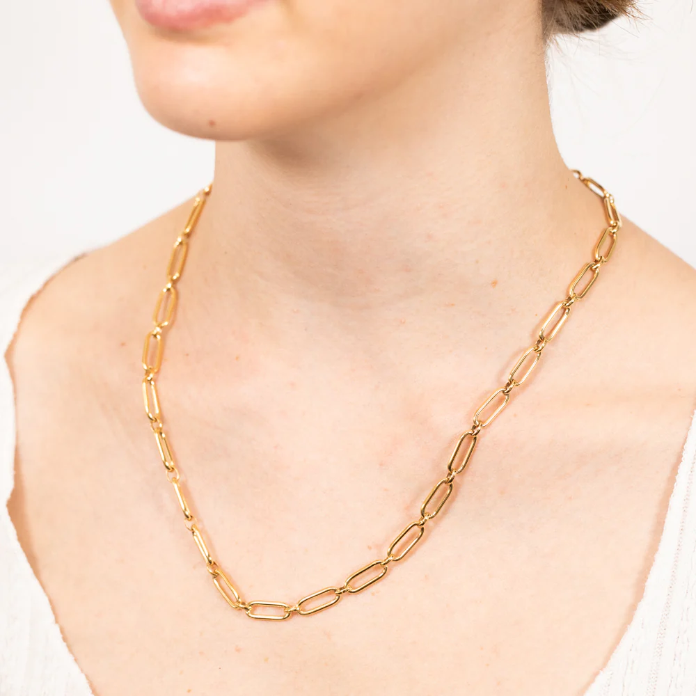 9ct Yellow Gold Silver-filled Fancy Elongated Belcher Link 50cm Chain - Image 3